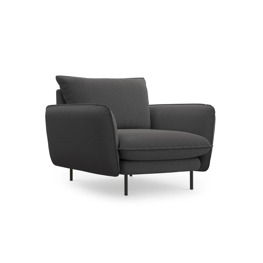 Vienna Sessel aus Strukturierter Stoff in Dunkelgrau (Positano 95), 97x94x95 cm von Cosmopolitan Design – Bild 1