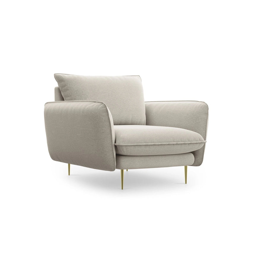 Vienna Sessel aus Strukturierter Stoff in Hellbeige (Positano 02), 97x94x95 cm von Cosmopolitan Design – Bild 1