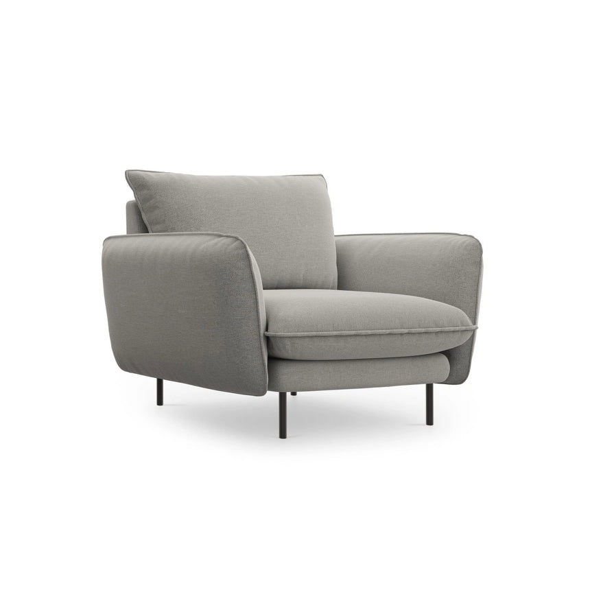 Vienna Sessel aus Strukturierter Stoff in Hellgrau (Asgard 27/ Positano 83), 97x94x95 cm von Cosmopolitan Design – Bild 1