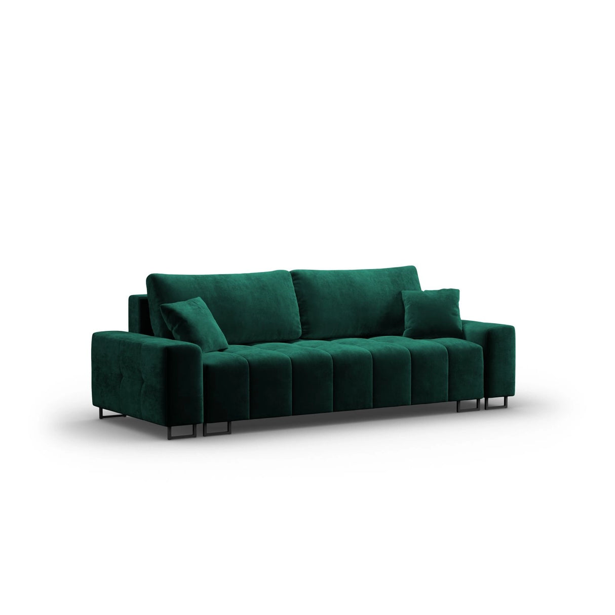 Wicklow 3-Sitzer Sofa mit Schlaffunktion und Stauraum, aus Samt in Flaschengrün (Monolith 37), 250x105x90 cm von Cosmopolitan Design – Bild 3