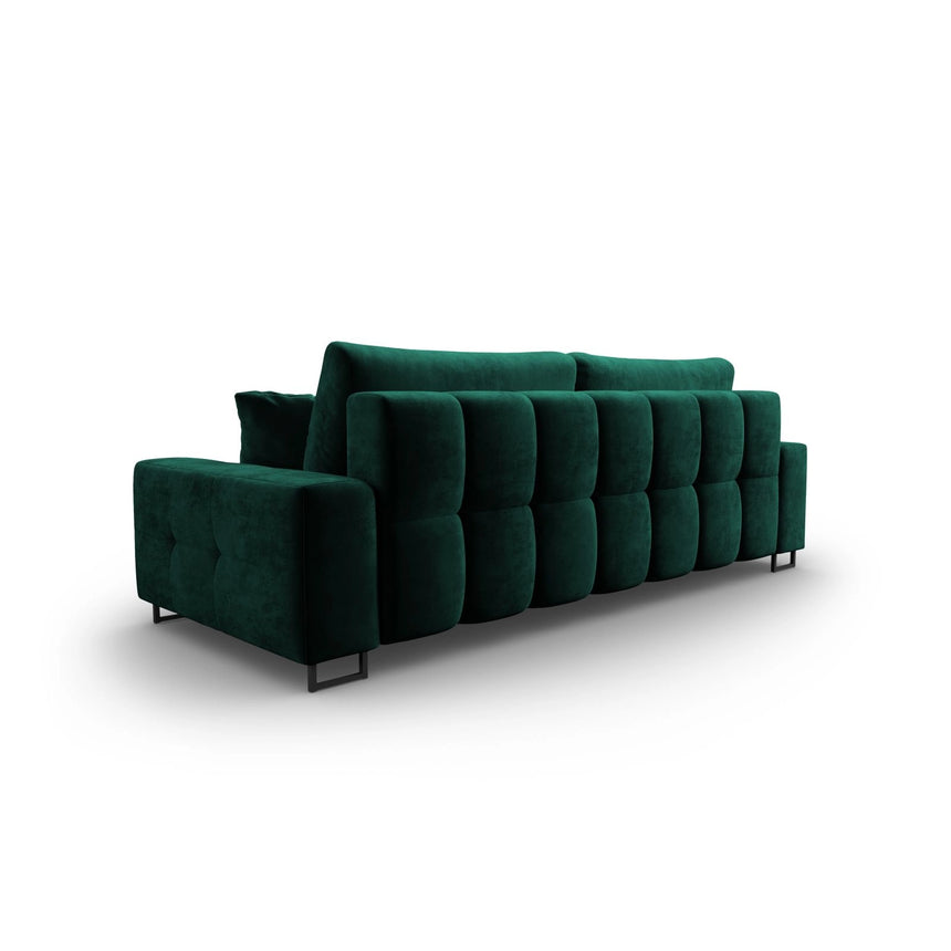 Wicklow 3-Sitzer Sofa mit Schlaffunktion und Stauraum, aus Samt in Flaschengrün (Monolith 37), 250x105x90 cm von Cosmopolitan Design – Bild 6