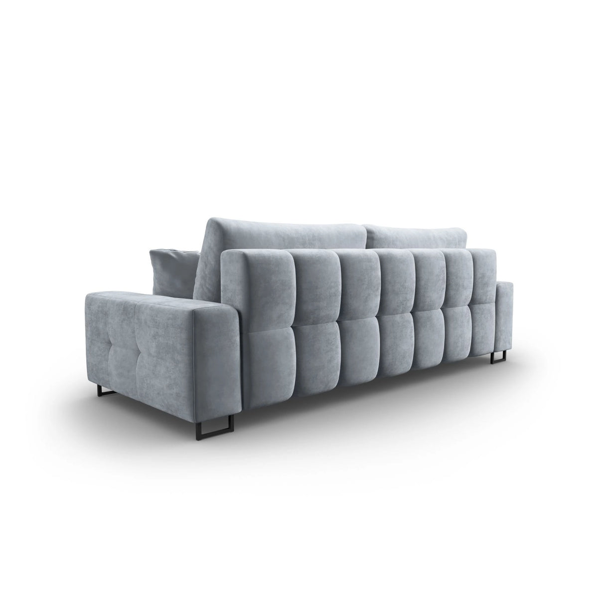 Wicklow 3-Sitzer Sofa mit Schlaffunktion und Stauraum, aus Samt in Hellblau (Monolith 70), 250x105x90 cm von Cosmopolitan Design – Bild 6