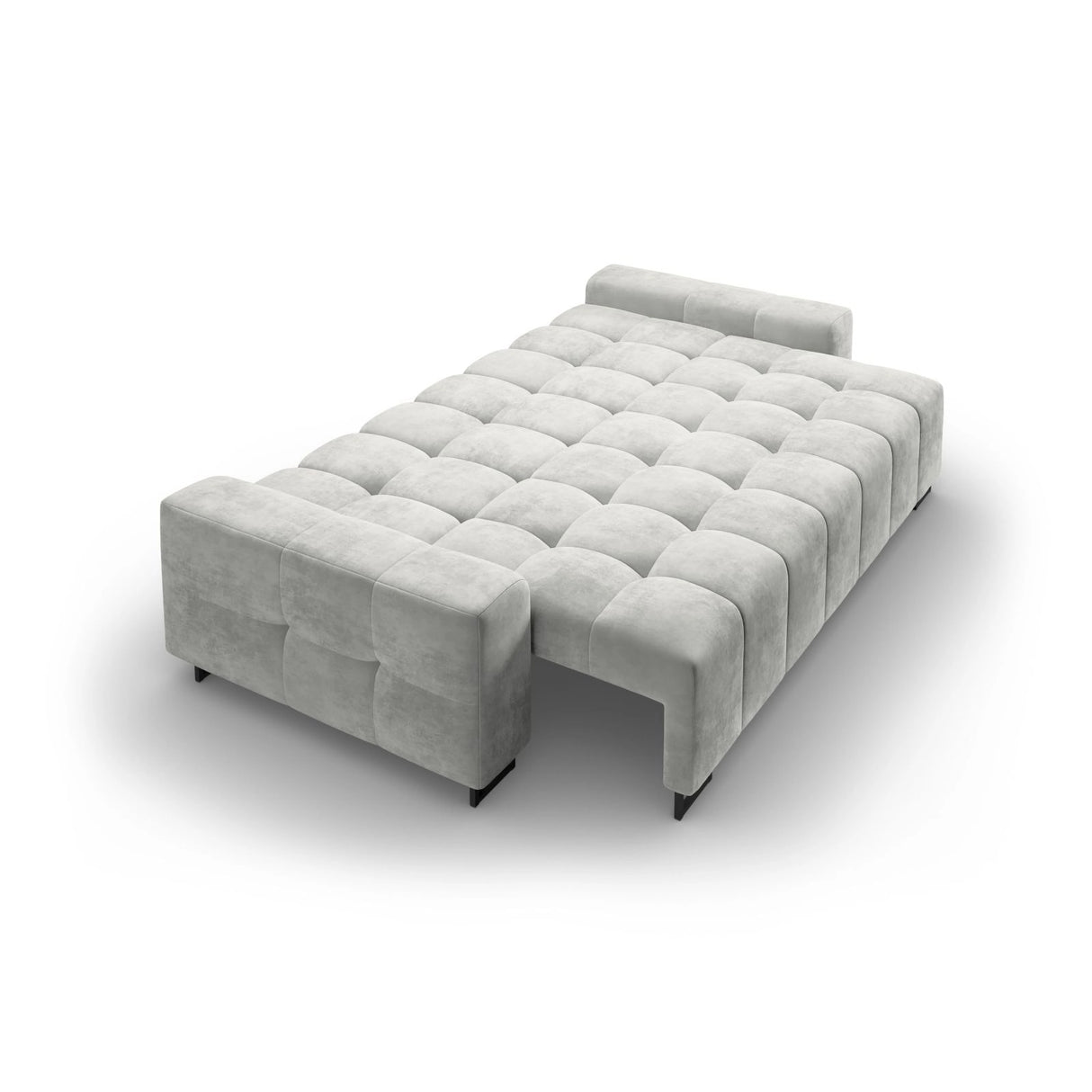 Wicklow 3-Sitzer Sofa mit Schlaffunktion und Stauraum, aus Samt in Hellgrau (Monolith 84), 250x105x90 cm von Cosmopolitan Design – Bild 5