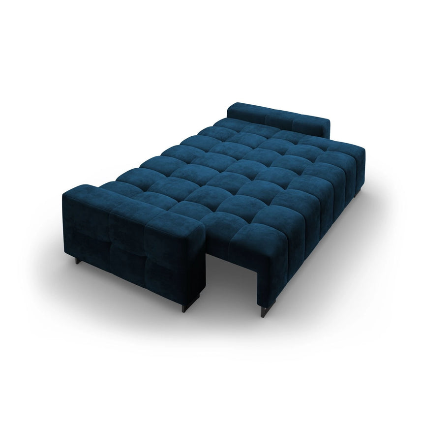 Wicklow 3-Sitzer Sofa mit Schlaffunktion und Stauraum, aus Samt in Königsblau (Monolith 77), 250x105x90 cm von Cosmopolitan Design – Bild 5