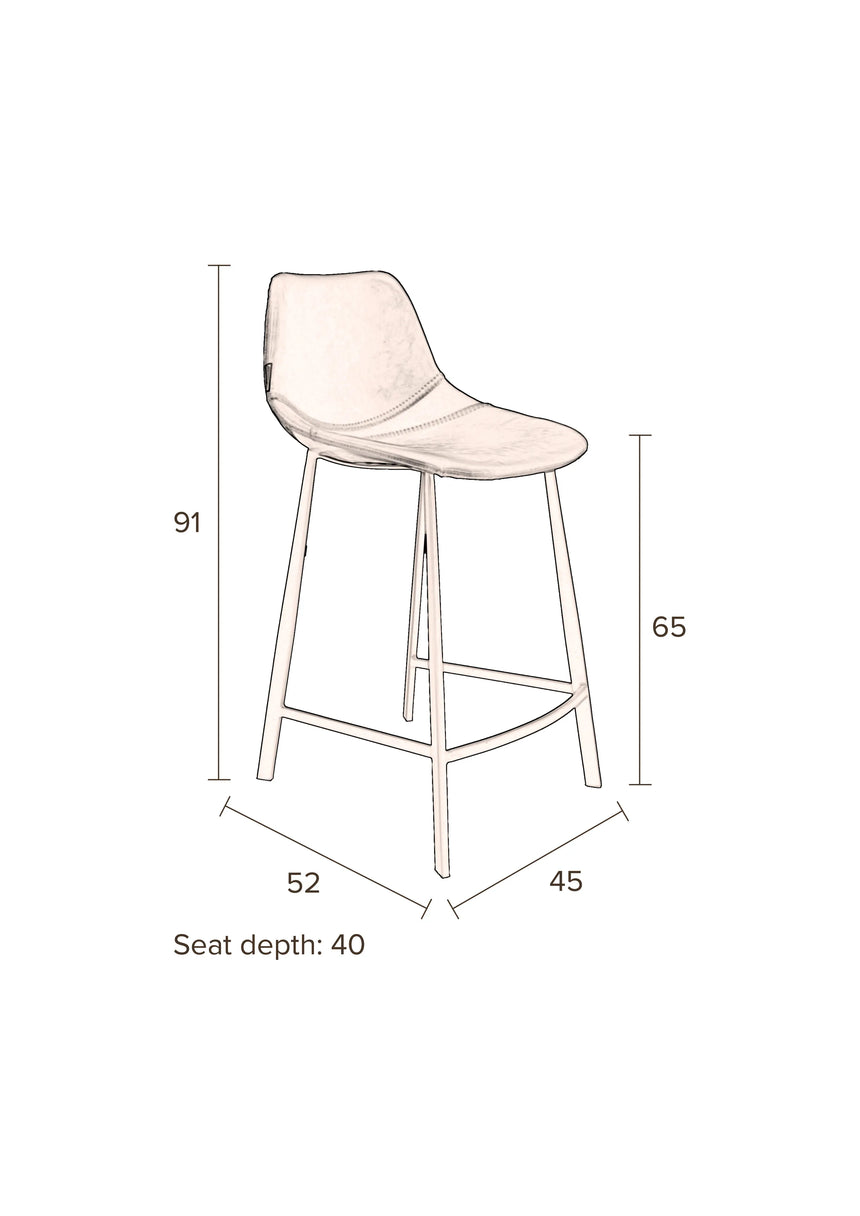 Franky Hocker Schwarz 65 cm von Dutchbone – Produktbild 10