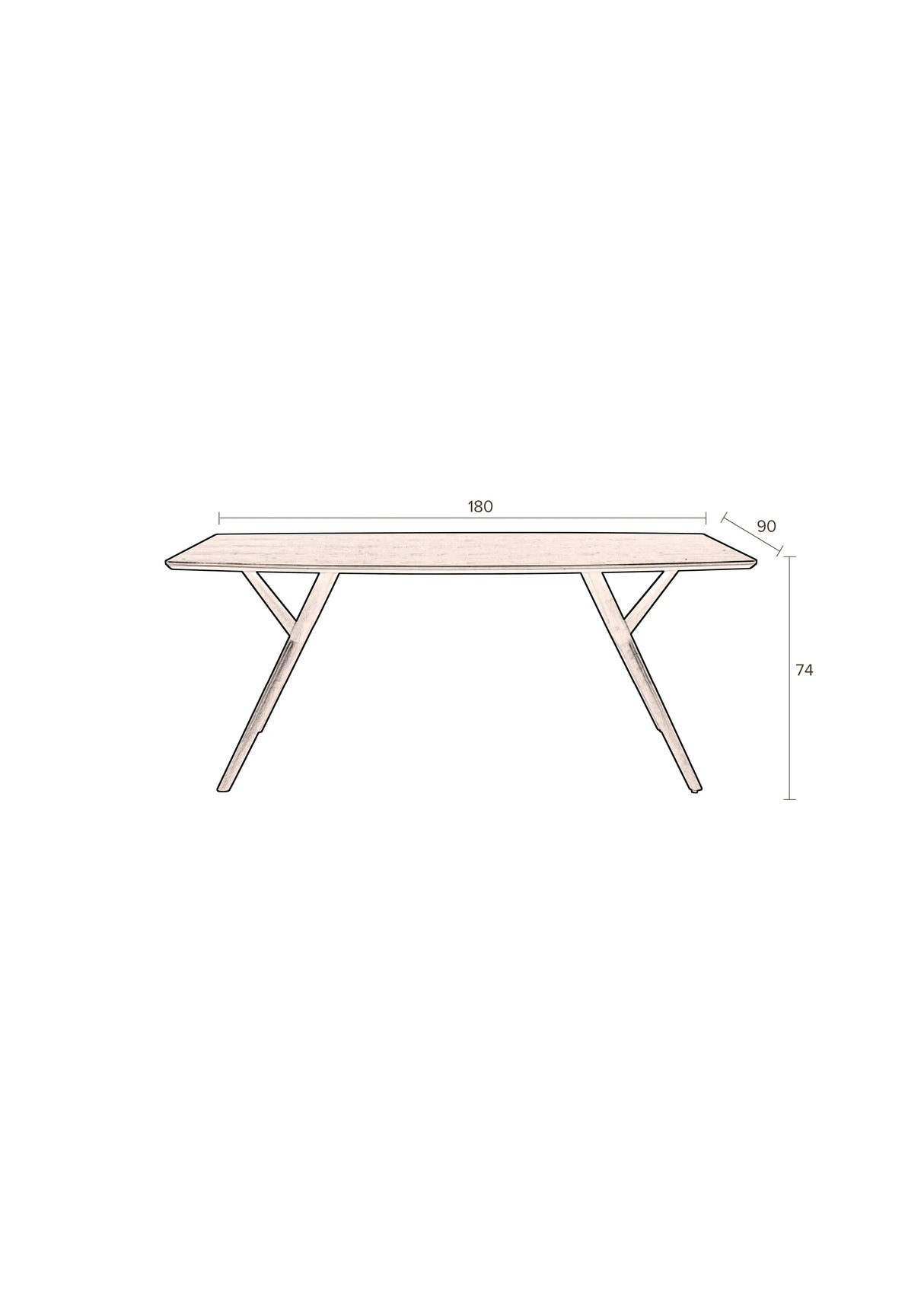 Malaya Esstisch Walnuss 180x90x74 cm von Dutchbone – Produktbild 10