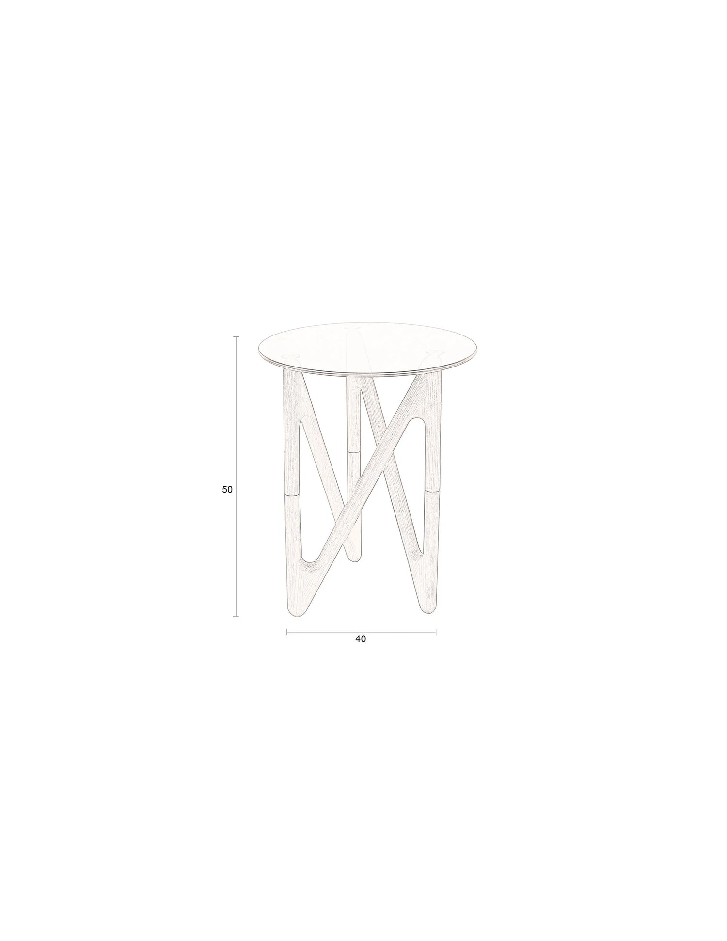 Naia Beistelltisch Natur 40x40x50 cm von Dutchbone – Produktbild 8