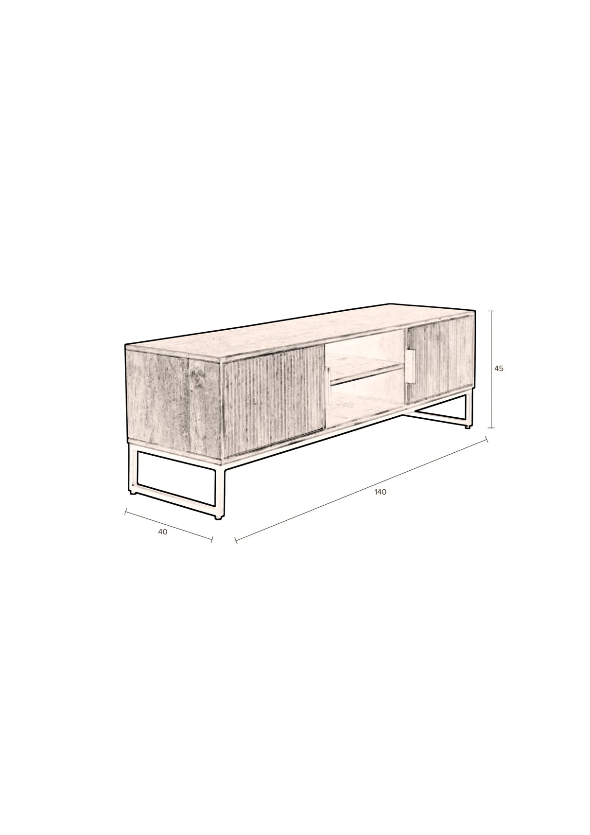 Saroo Sideboard 140x40x45 cm von Dutchbone – Produktbild 10