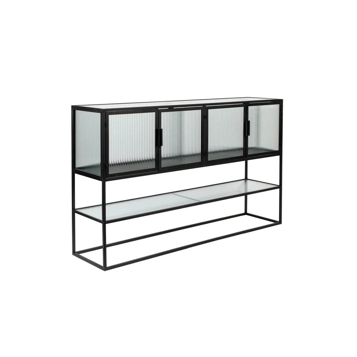 Sideboard Boli aus pulverbeschichtetem Stahl in Schwarz, 150×35×90 cm