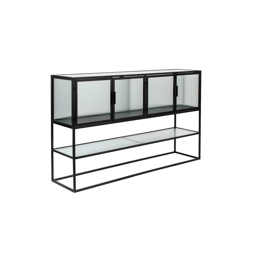 Sideboard Boli aus pulverbeschichtetem Stahl in Schwarz, 150×35×90 cm - ZEN ZONE Furniture
