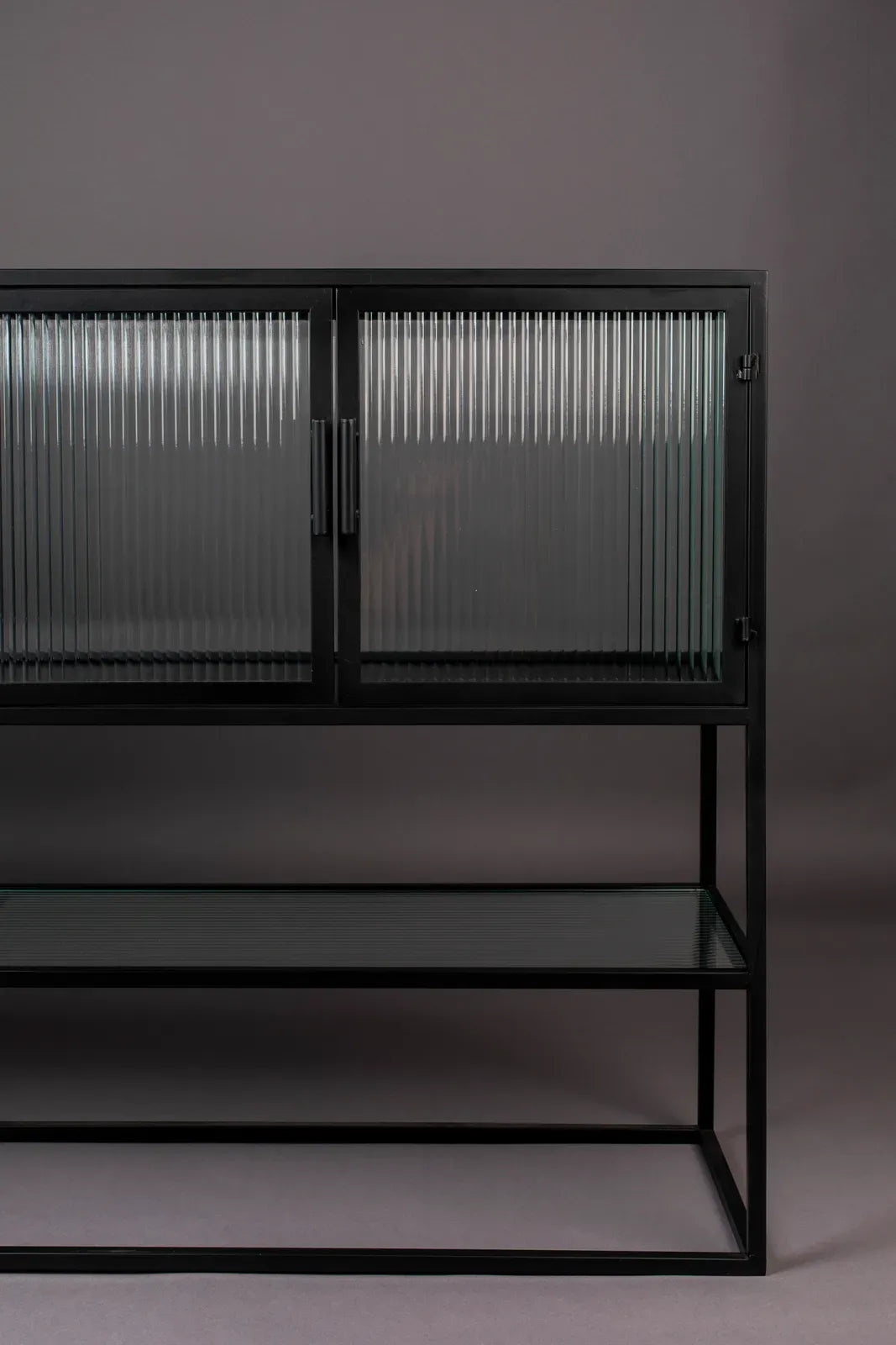 Sideboard Boli aus pulverbeschichtetem Stahl in Schwarz, 150×35×90 cm