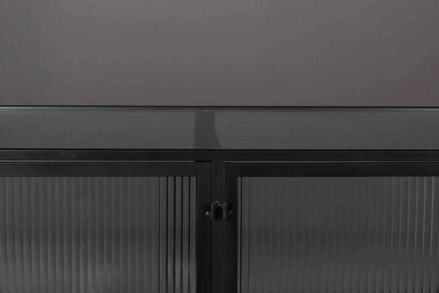 Sideboard Boli aus pulverbeschichtetem Stahl in Schwarz, 150×35×90 cm - ZEN ZONE Furniture