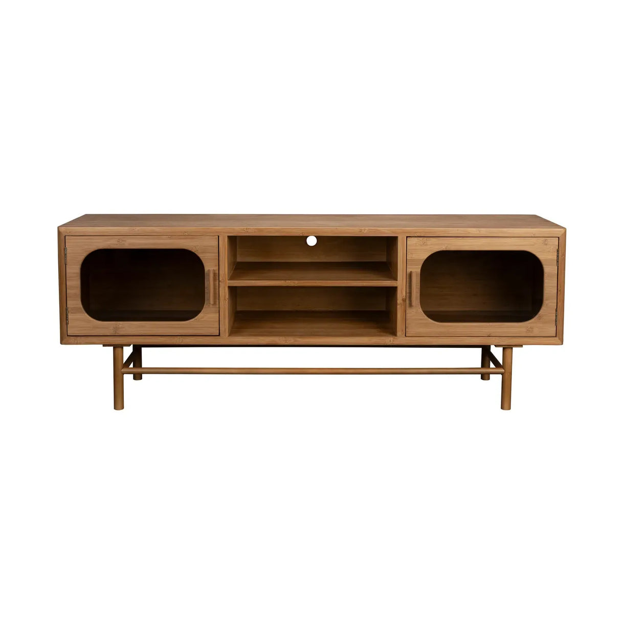 Sideboard Caroun aus Bambusholz in Braun, 150x40x55 cm