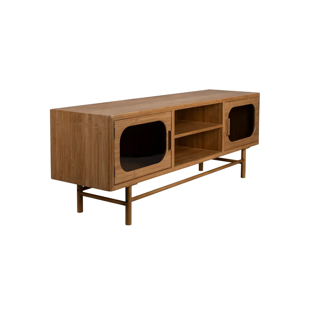 Sideboard Caroun aus Bambusholz in Braun, 150x40x55 cm