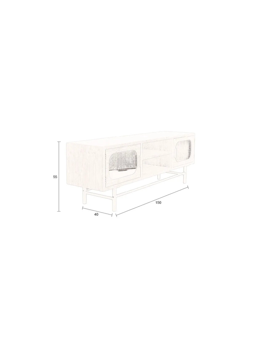 Sideboard Caroun aus Bambusholz in Braun, 150x40x55 cm von Dutchbone – Produktbild 7