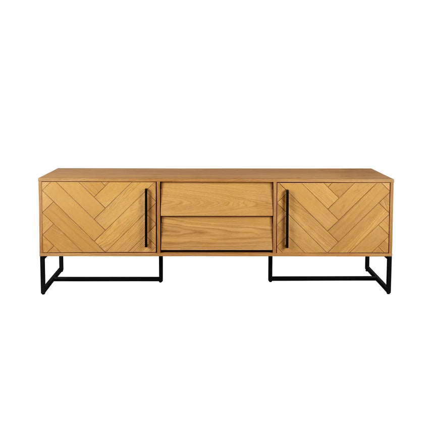 Sideboard Class aus Eichenfurnier in Braun, 180×45×60 cm - ZEN ZONE Furniture