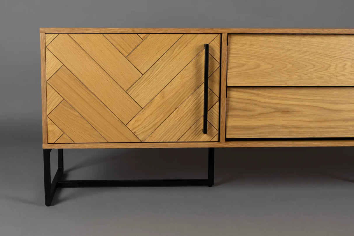 Sideboard Class aus Eichenfurnier in Braun, 180×45×60 cm