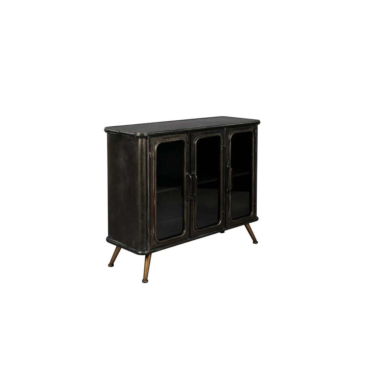 Sideboard Denza aus Eisen in Schwarz, 100×37×80 cm