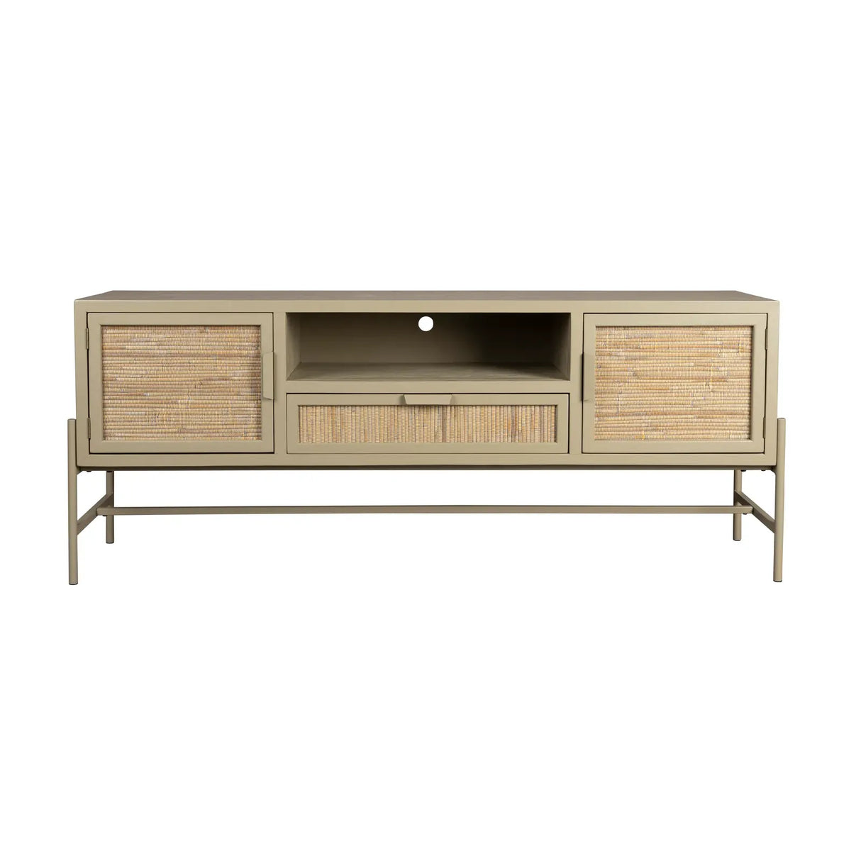 Sideboard Yasu aus Fichtenholz in Beige, 148×38×60 cm