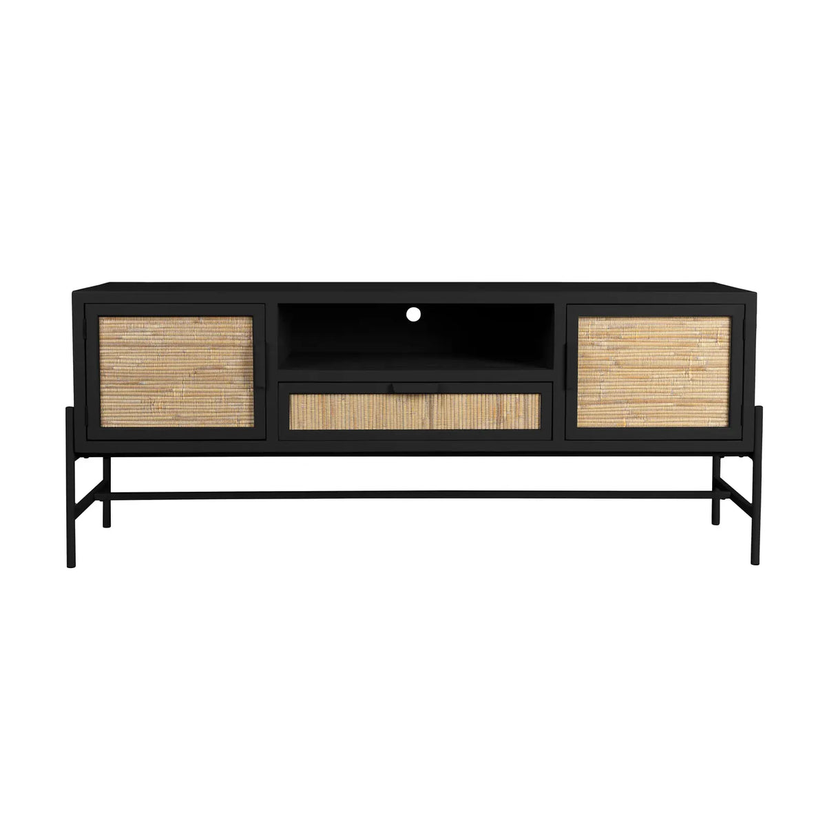 Sideboard Yasu aus Kiefernholz in Beige, 148×38×60 cm