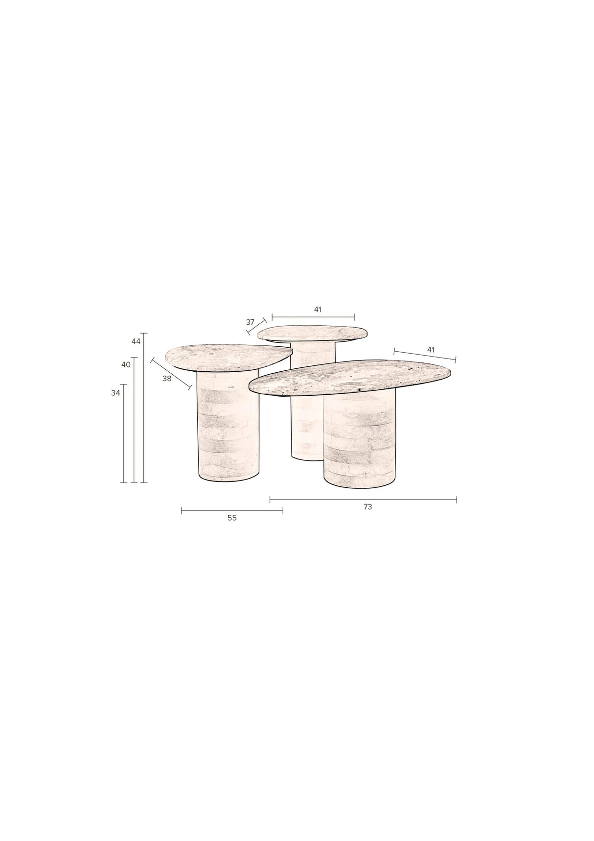 Suki Beistelltisch 3er Set von Dutchbone – Produktbild 4