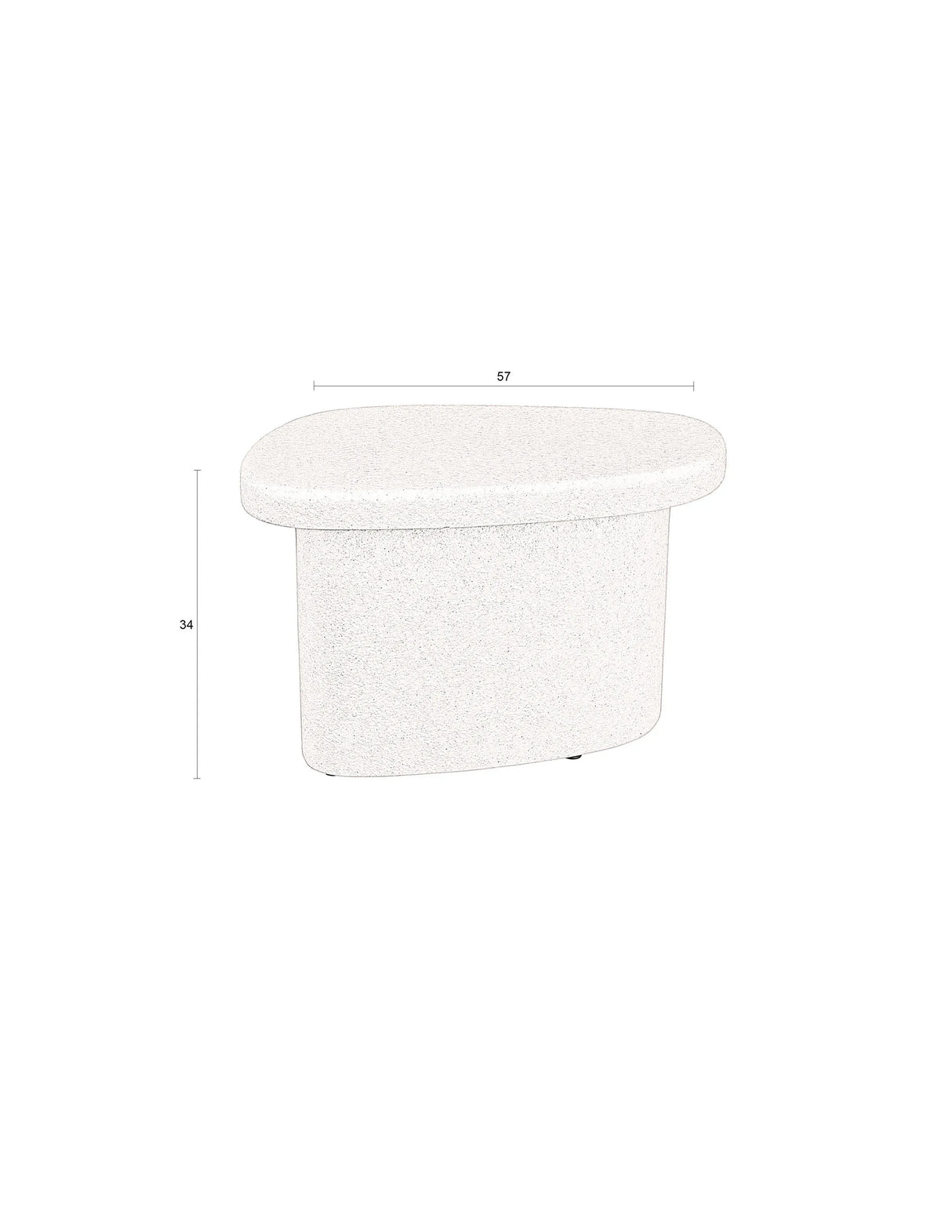 Veda Beistelltisch Niedrig Beige 56x41x35cm von Dutchbone – Produktbild 8