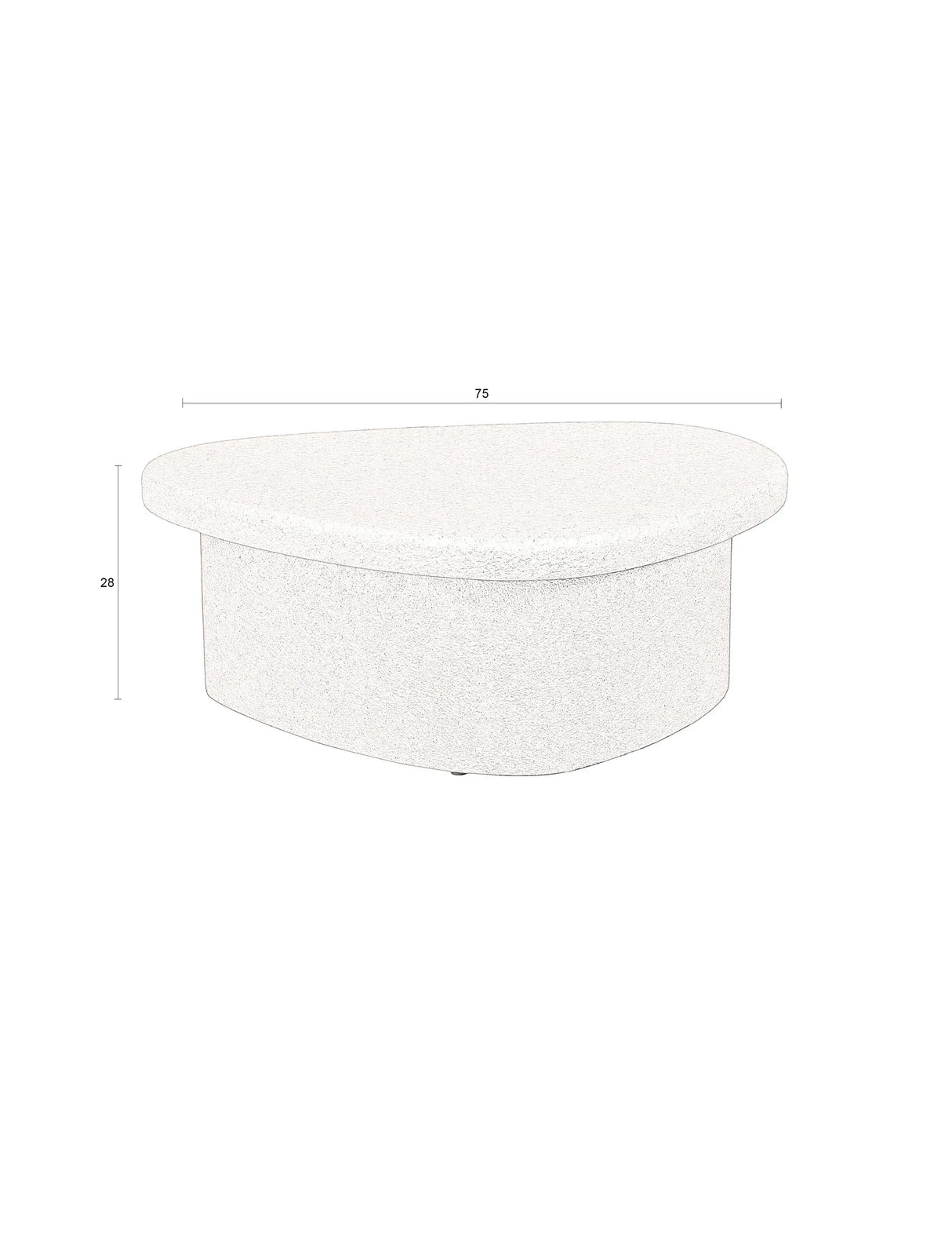 Veda Couchtisch Beige 74x49x28cm von Dutchbone – Produktbild 9