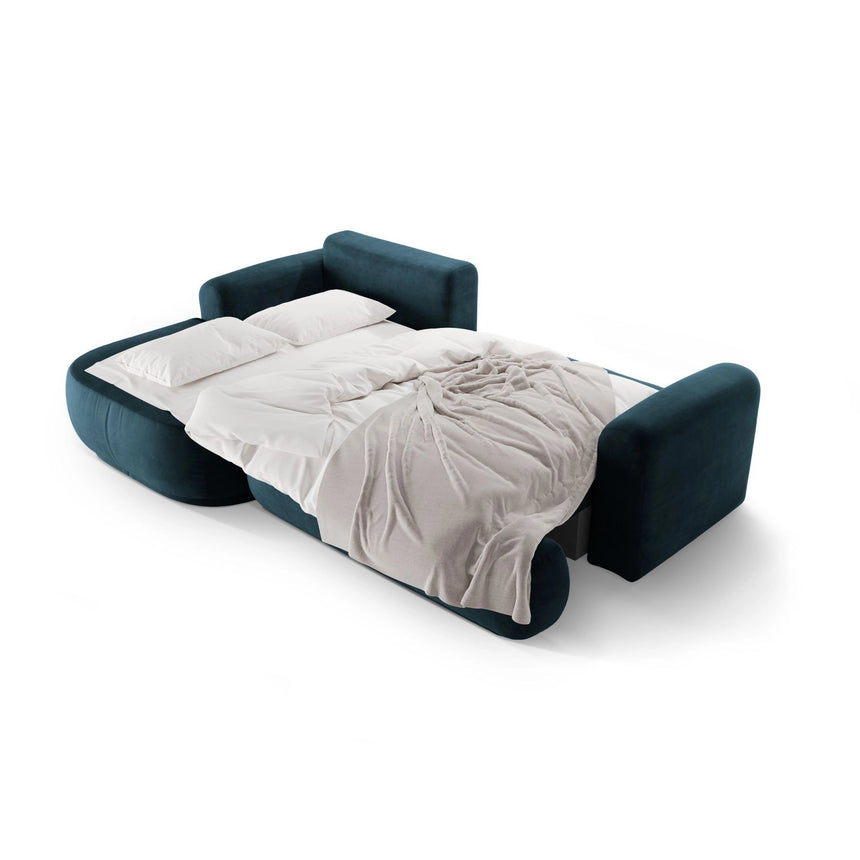 Luce 5-Sitzer modulares Ecksofa links mit Schlaffunktion, ausklappbar, aus Samt in Dunkelpetrol (Vogue 13), 271x174 cm von Ferrani Interiors – Bild 6