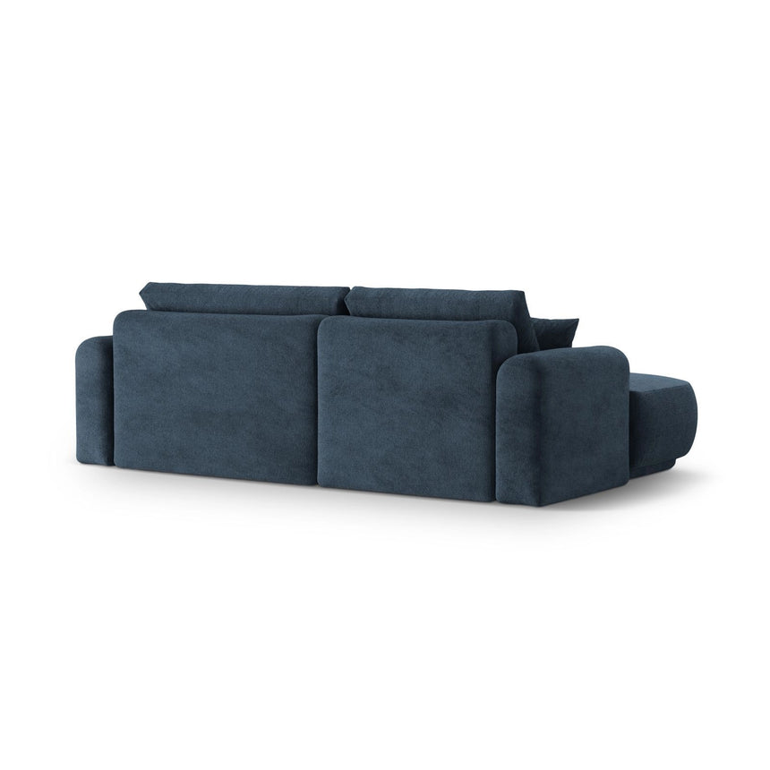 Luce 5-Sitzer modulares Ecksofa links mit Schlaffunktion, ausklappbar, aus Strukturstoff in Dunkelblau (Sorella 77), 271x174 cm von Ferrani Interiors – Bild 4