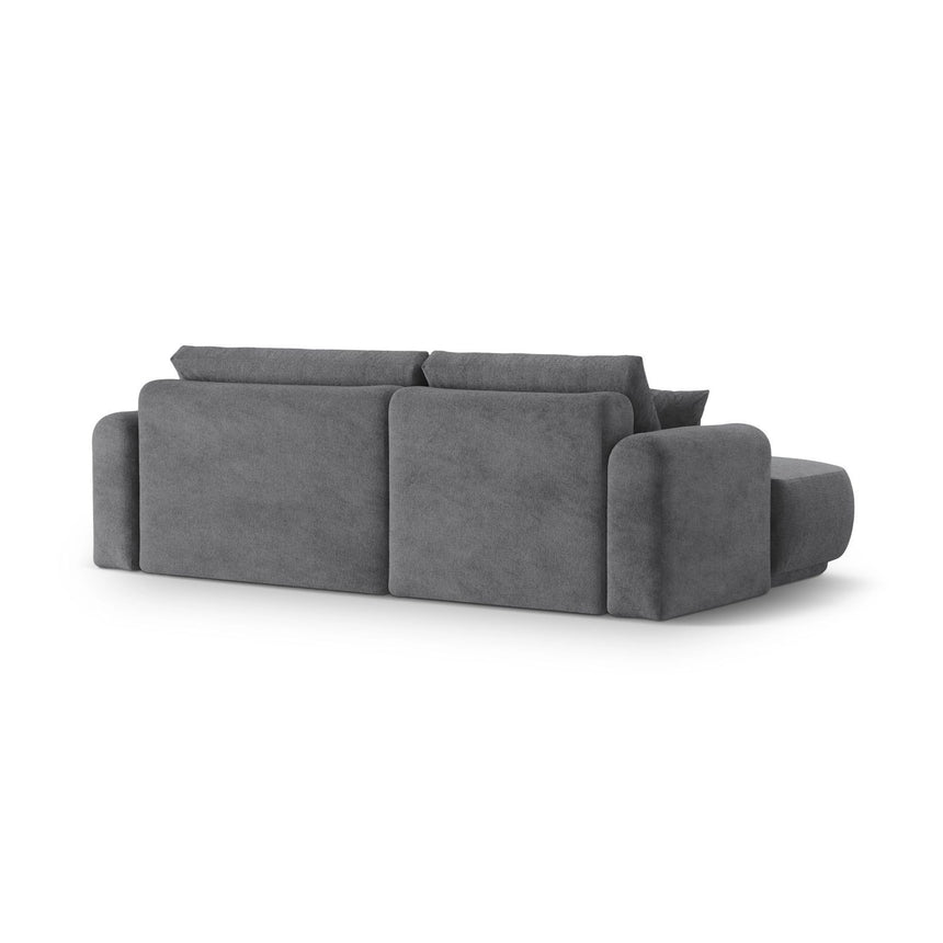 Luce 5-Sitzer modulares Ecksofa links mit Schlaffunktion, ausklappbar, aus Strukturstoff in Grau (Sorella 89), 271x174 cm von Ferrani Interiors – Bild 4