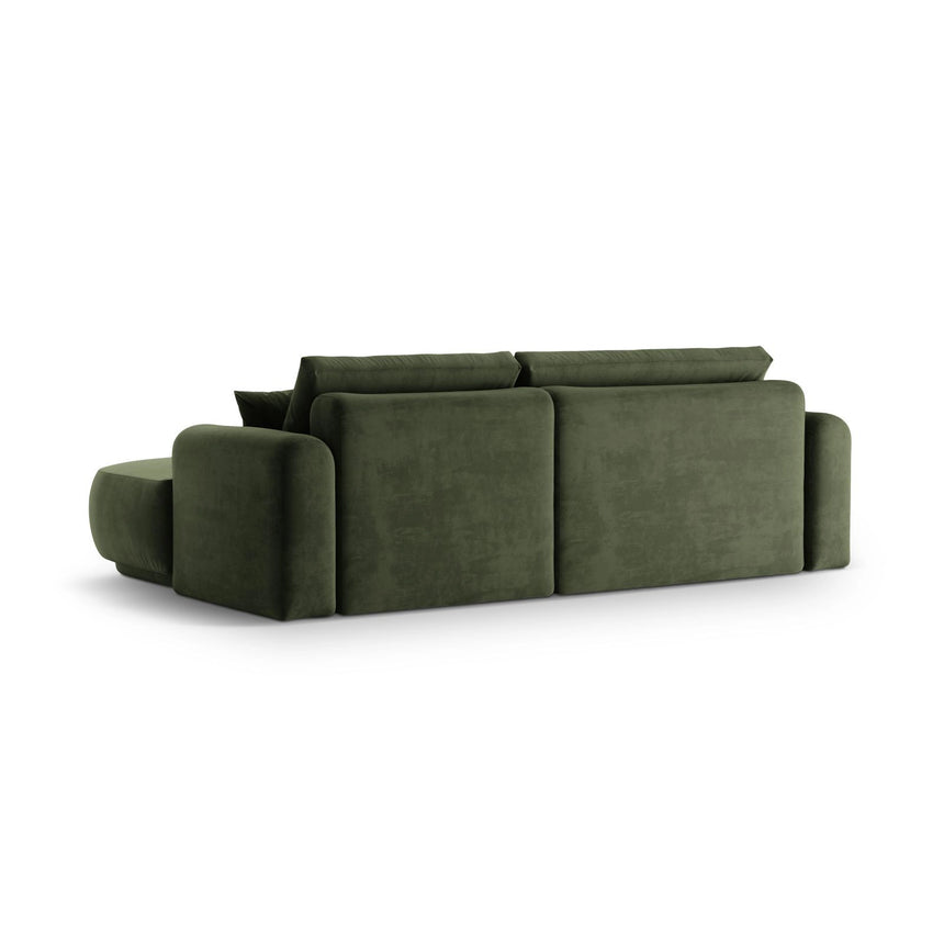 Luce 5-Sitzer modulares Ecksofa rechts mit Schlaffunktion, ausklappbar, aus Samt in Grün (Vogue 11), 271x174 cm von Ferrani Interiors – Bild 4