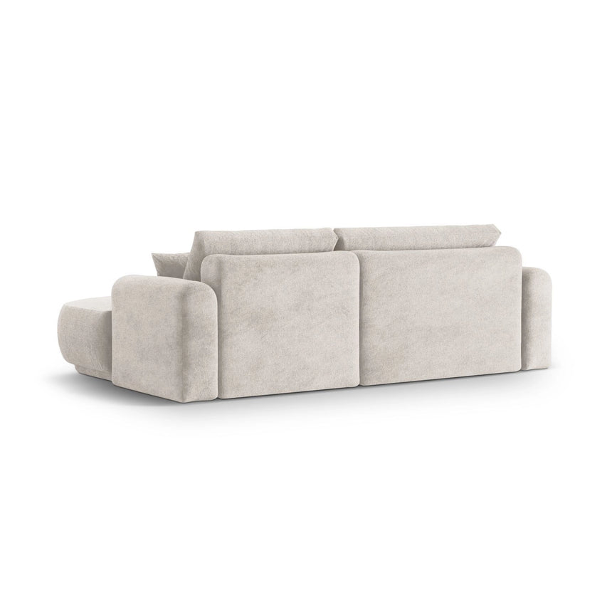 Luce 5-Sitzer modulares Ecksofa rechts mit Schlaffunktion, ausklappbar, aus Strukturstoff in Beige (Sorella 03), 271x174 cm von Ferrani Interiors – Bild 4