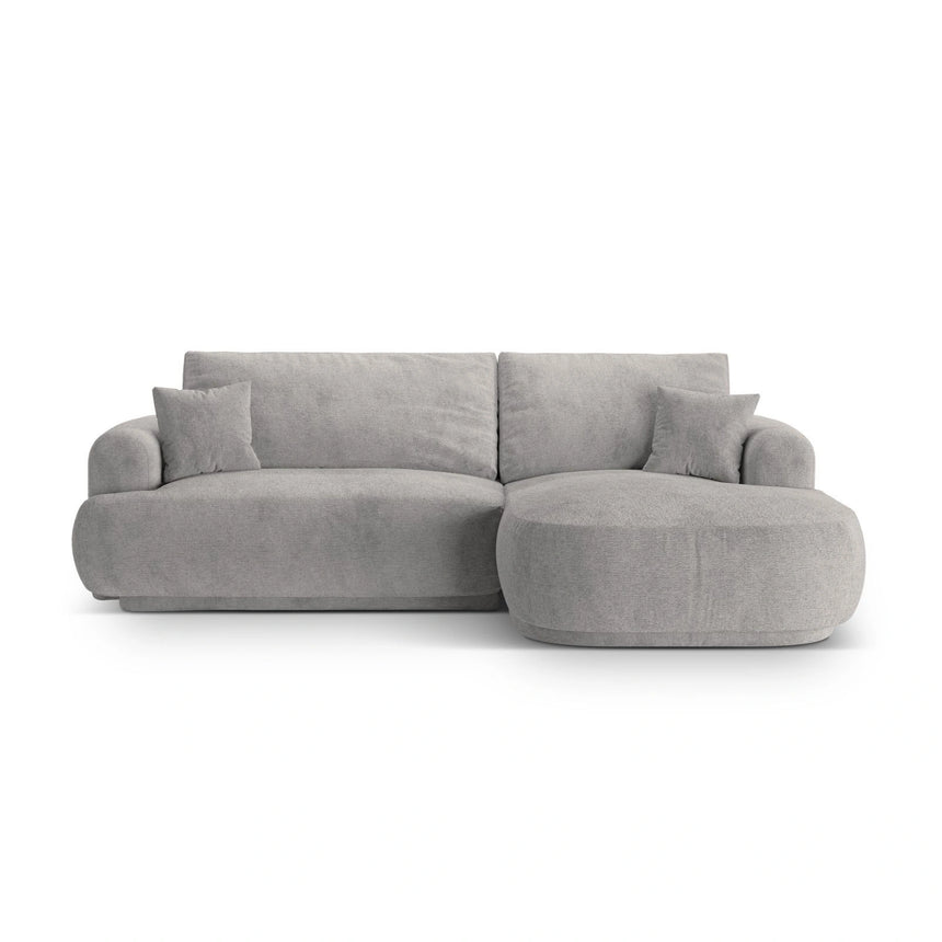 Luce 5-Sitzer modulares Ecksofa rechts mit Schlaffunktion, ausklappbar, aus Strukturstoff in Warmgrau (Sorella 84), 271x174 cm von Ferrani Interiors – Bild 1