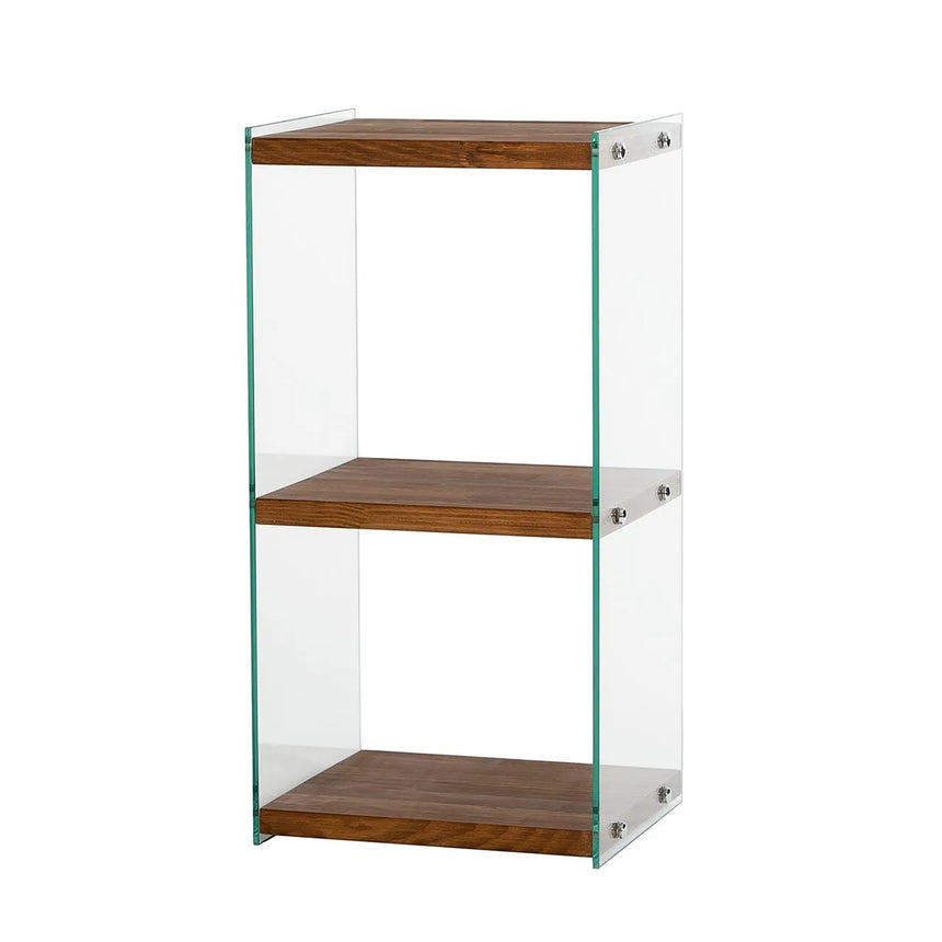2-Fächer Regal Aqua aus gehärtetem Glas und Massivholz, 40×35×80 cm von Hanah Home – Bild 5