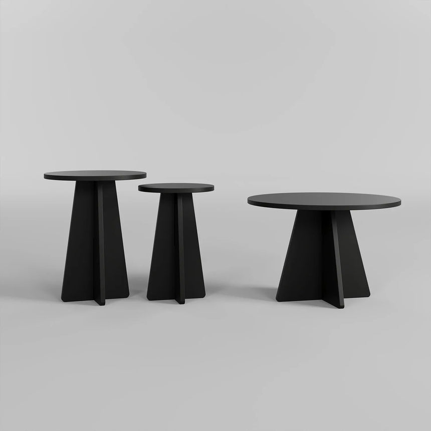 2er-Set Couchtisch Mushroom aus melaminbeschichteten Holz in Schwarz von Hanah Home – Bild 3