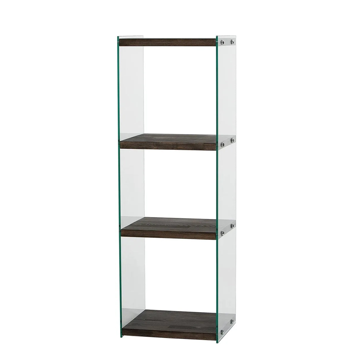 3-Fächer Regal Aqua aus gehärtetem Glas und Kiefernholz in Anthrazit, 40×35×120 cm von Hanah Home – Bild 5