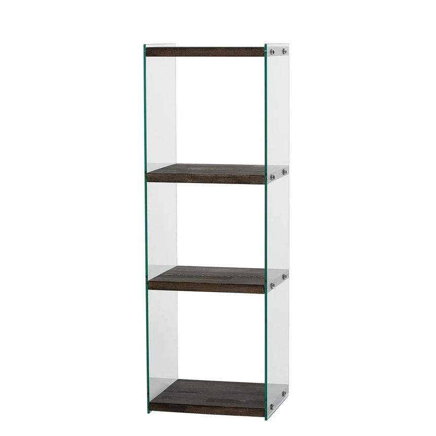 3-Fächer Regal Aqua aus gehärtetem Glas und Kiefernholz in Anthrazit, 40×35×120 cm von Hanah Home – Bild 5