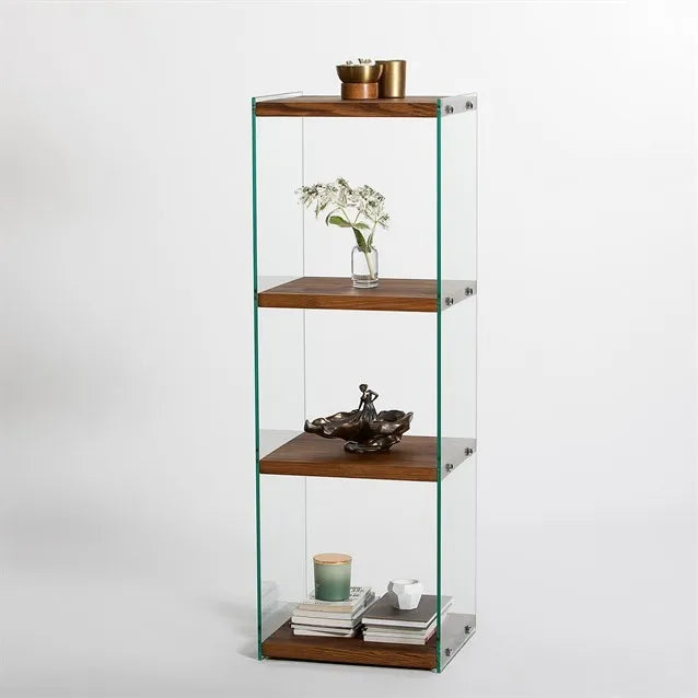 3-Fächer Regal Aqua aus gehärtetem Glas und Massivholz, 40×35×120 cm von Hanah Home – Bild 5