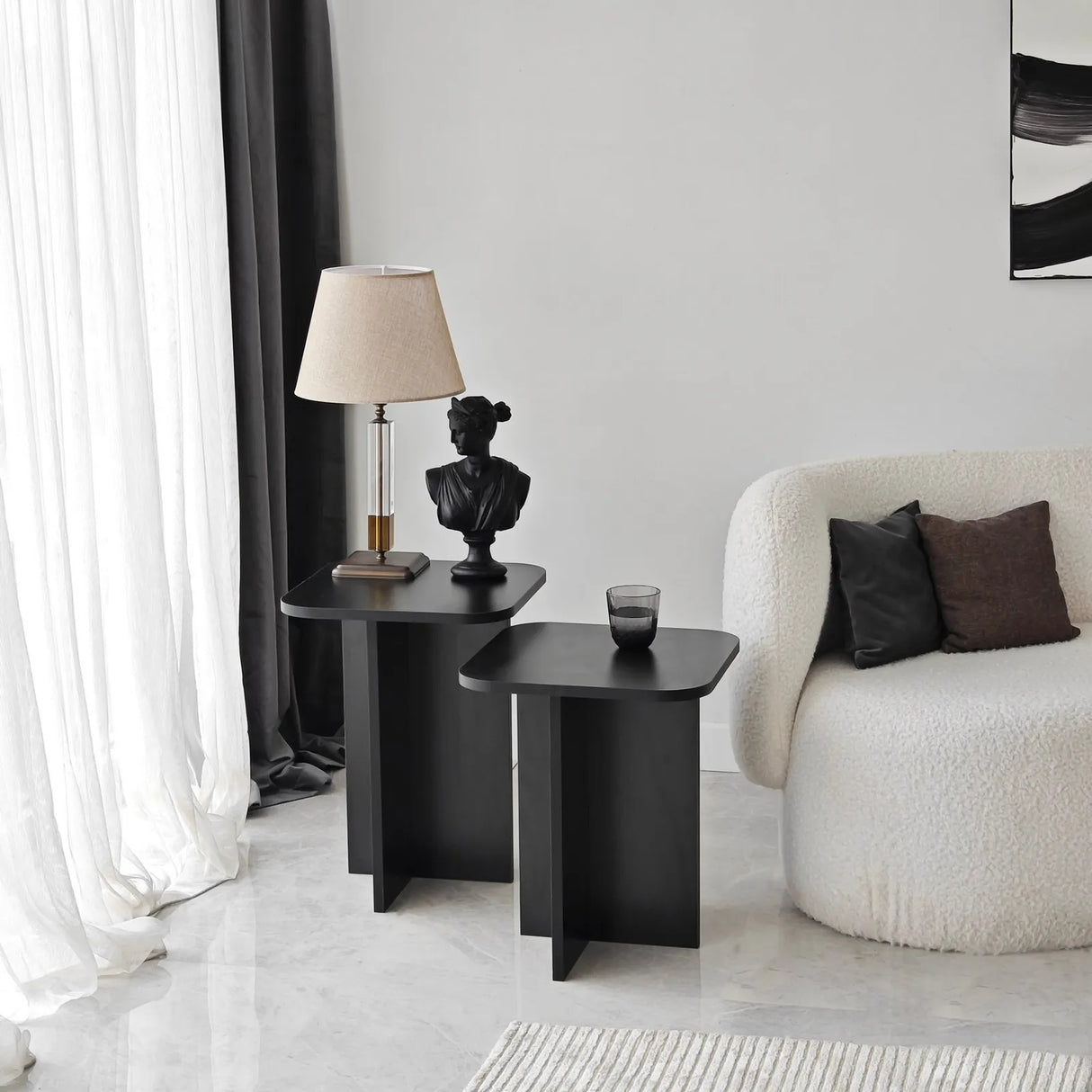 Beistelltisch Blues in schwarz, 55×40×40 cm von Hanah Home – Bild 1