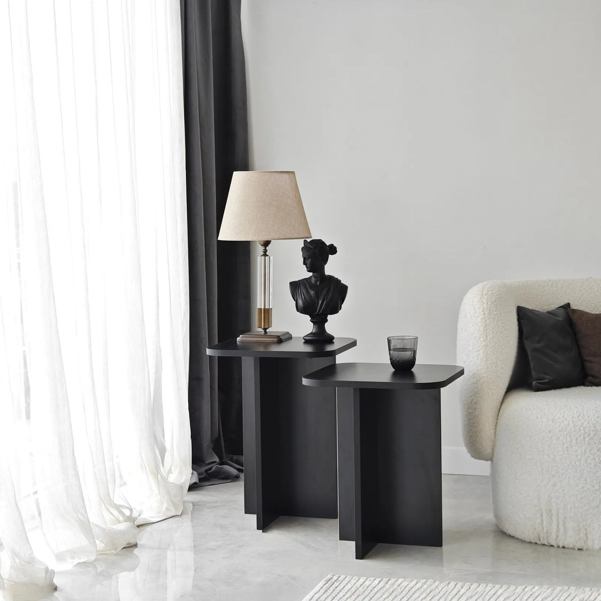 Beistelltisch Blues in schwarz, 55×40×40 cm von Hanah Home – Bild 2