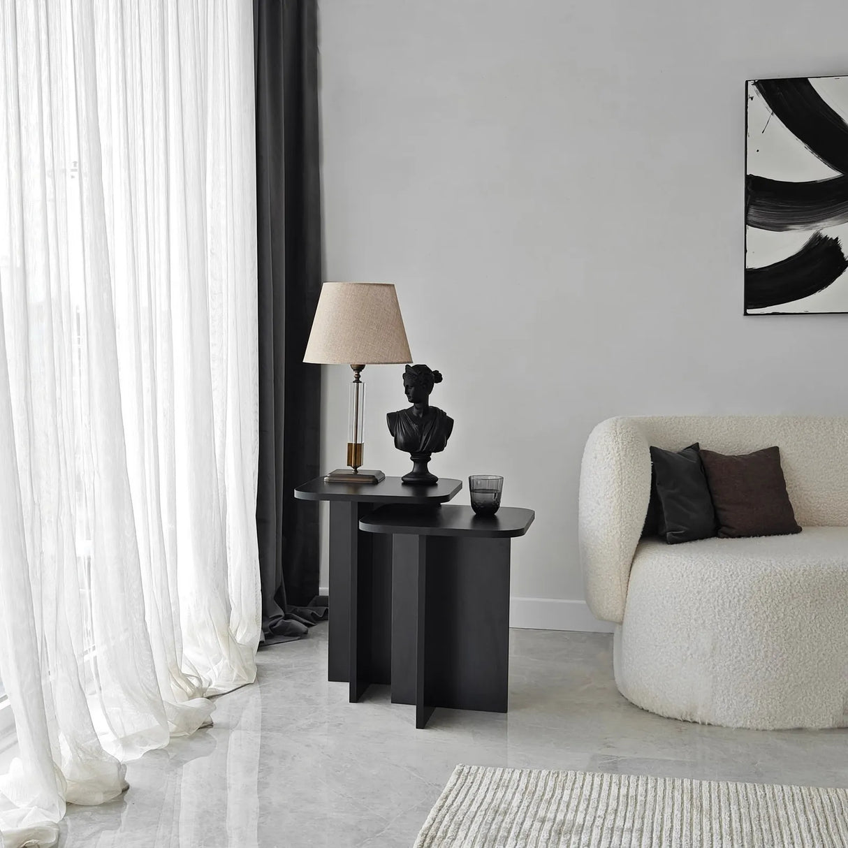 Beistelltisch Blues in schwarz, 55×40×40 cm von Hanah Home – Bild 3