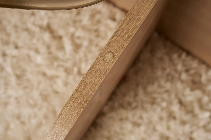 Couchtisch Aeris aus Holz und gehärtetem Glas, 75×75×35 cm von Hanah Home – Bild 5