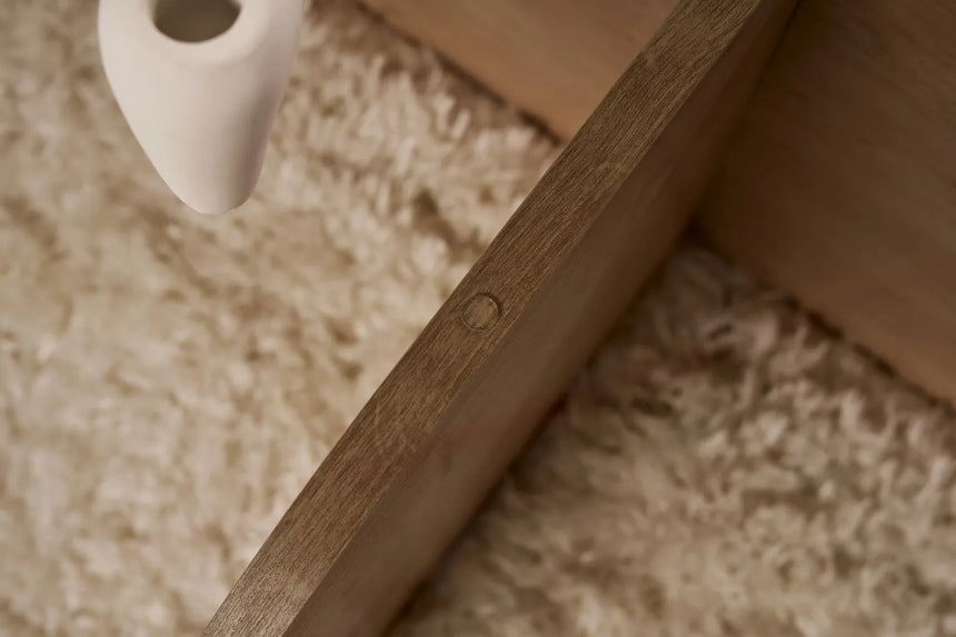 Couchtisch Aeris aus gehärtetem Glas und Holz in Saphir-Eiche und Rauch, 75×75×35 cm von Hanah Home – Bild 5