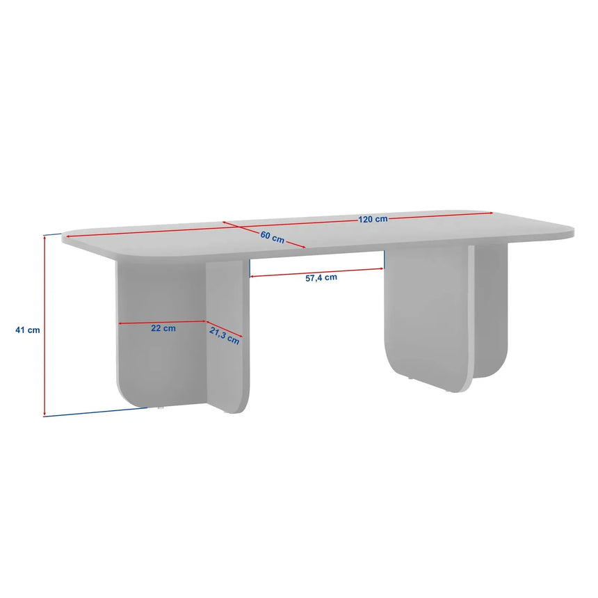Couchtisch Akira aus melaminbeschichteten Holz, 120×60×41 cm - ZEN ZONE Furniture