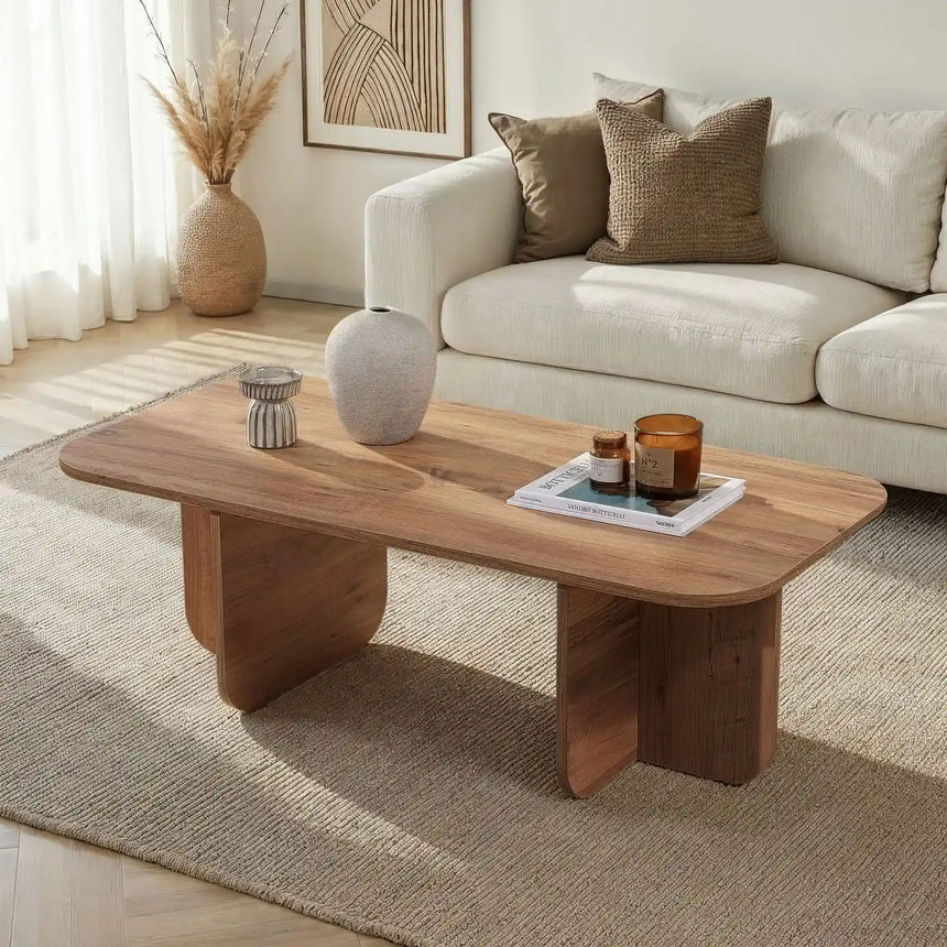 Couchtisch Akira aus melaminbeschichteten Holz in Atlantik-Kiefer, 120×60×41 cm von Hanah Home – Bild 1