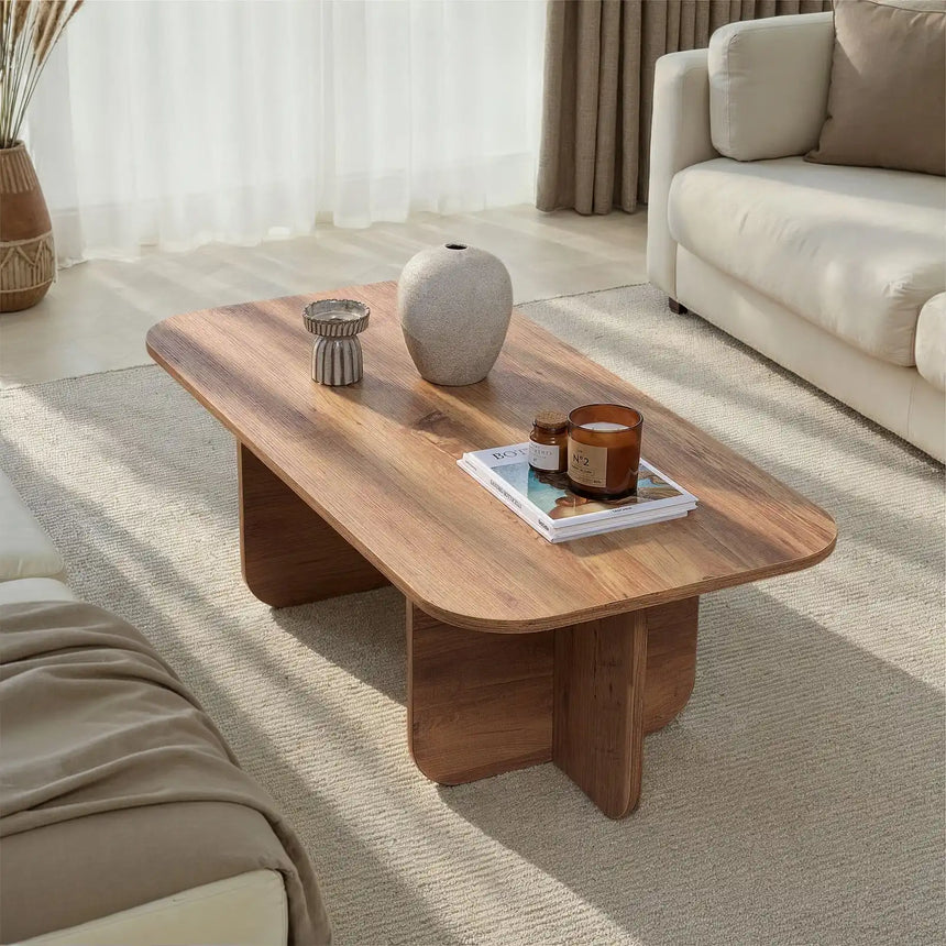 Couchtisch Akira aus melaminbeschichteten Holz in Atlantik-Kiefer, 120×60×41 cm von Hanah Home – Bild 2