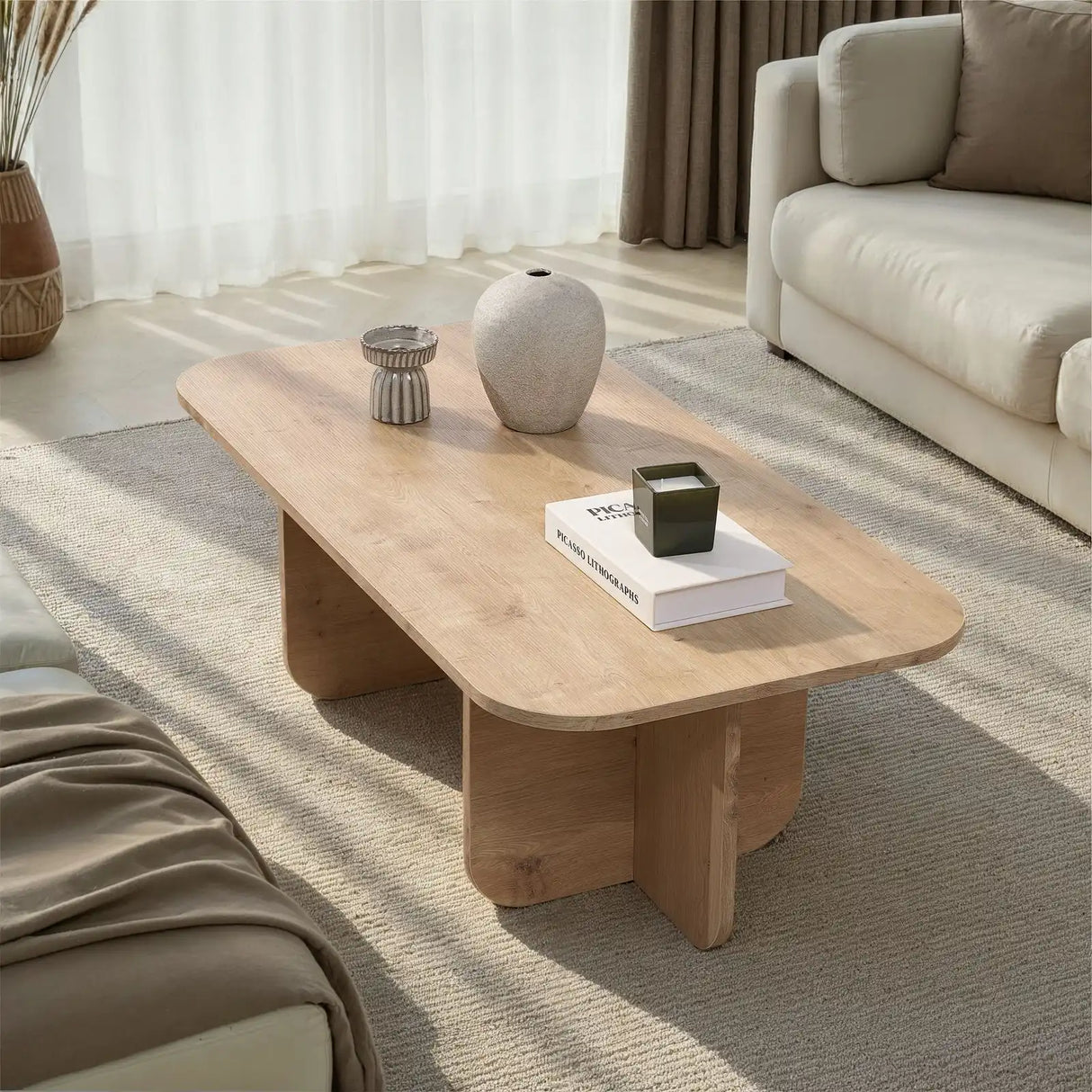 Couchtisch Akira aus melaminbeschichteten Holz in Saphir-Eiche, 120×60×41 cm von Hanah Home – Bild 2
