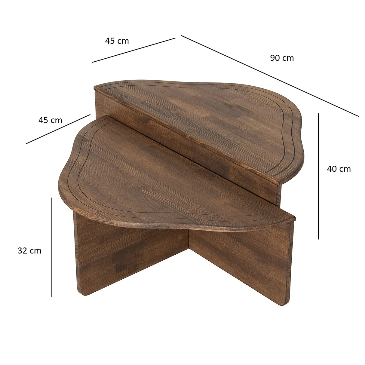Couchtisch Altopiano aus massivem Kiefernholz, 90×45×40 cm von Hanah Home – Bild 7