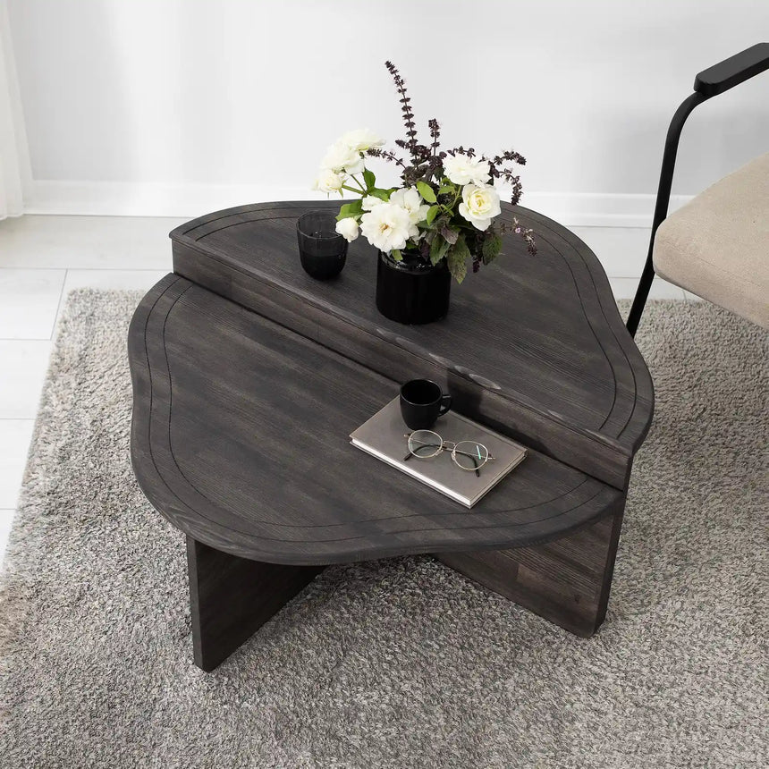 Couchtisch Altopiano aus massivem Kiefernholz in Anthrazit, 90×45×40 cm von Hanah Home – Bild 4