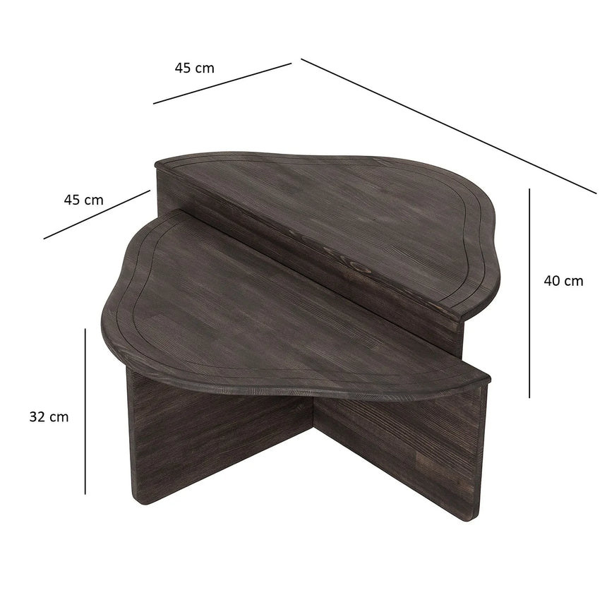 Couchtisch Altopiano aus massivem Kiefernholz in Anthrazit, 90×45×40 cm von Hanah Home – Bild 8